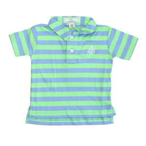 Classic Prep Boys Cornflower Blue | Summer Green Polo Shirt size: 6-9 Months